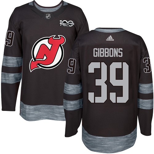 Adidas Devils #39 Brian Gibbons Black 1917-100th Anniversary Stitched NHL Jersey